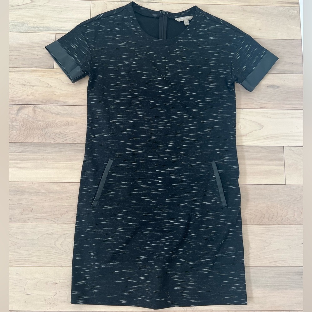 Banana Republic shift dress with leather